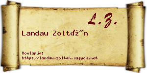 Landau Zoltán névjegykártya